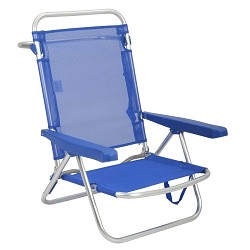 Silla de Playa Plegable Baja Azul