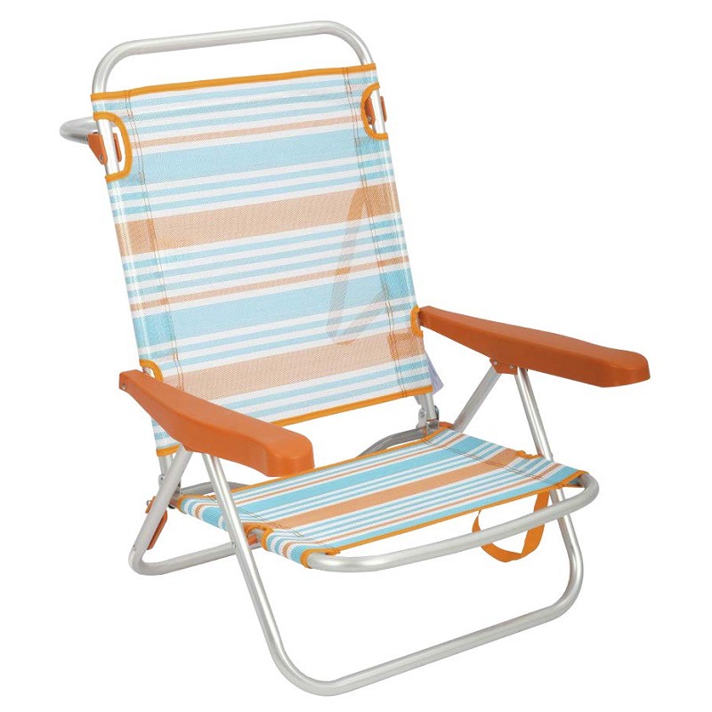 Silla de Playa Plegable Baja Naranja