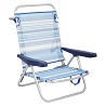 Silla de Playa Plegable Baja Rayas Azules