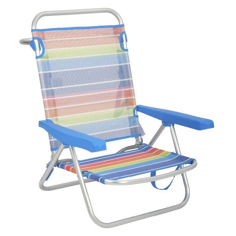 Silla de Playa Plegable Baja Rayas Colores