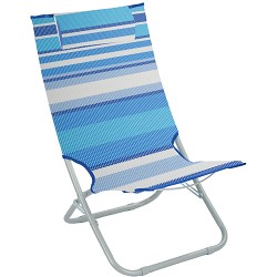 Silla Playa Plegable con Cojín 87x48x73 cm. Rayas Azul