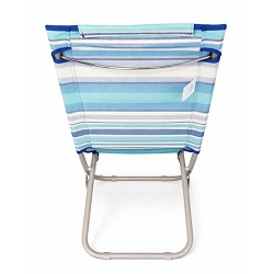 Silla Playa Plegable con Cojín 80x48x67 cm. Rayas Azul