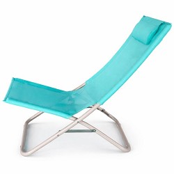 Silla Playa Plegable con Cojín 80x48x67 cm. Aguamarina