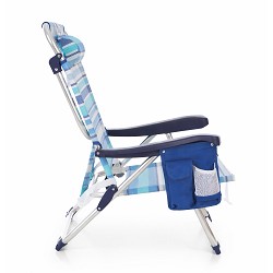 Silla Playa Bolsillo-Mochila Rayas Azul 5 posiciones