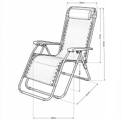 Silla Hamaca para Exterior Gravity 158x63x106 cm. Negro