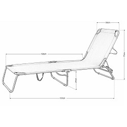 Hamaca Evy Aluminio Azul para Playa, Piscina y Camping 188x58x24 cm.