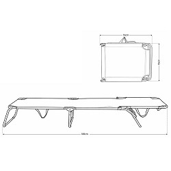 Hamaca Evy Aluminio Azul para Playa, Piscina y Camping 188x58x24 cm.