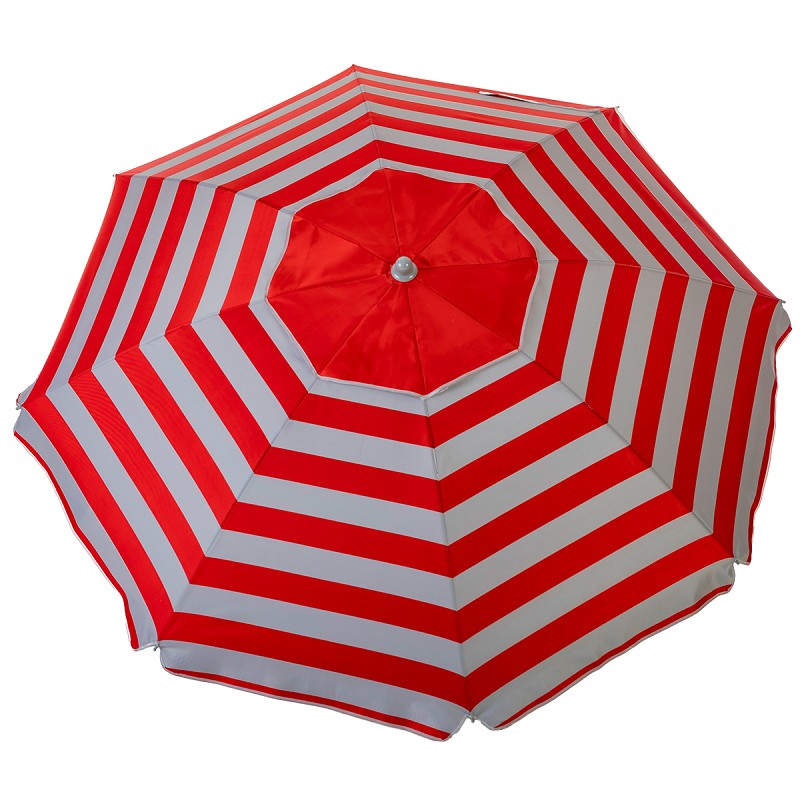 Sombrilla Playa con Airvent Oxford-Solar Rayas Rojas