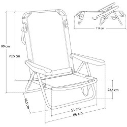 Silla de Playa Plegable Baja Aguamarina