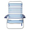 Silla de Playa Plegable Baja Rayas Azules