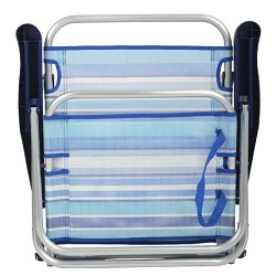 Silla de Playa Plegable Baja Rayas Azules