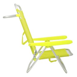 Silla de Playa Plegable Baja Amarillo