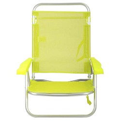 Silla de Playa Plegable Baja Amarillo