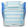 Silla de Playa Plegable Baja con Cojín Rayas Celeste