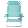 Silla de Playa Plegable Baja con Cojín Turquesa