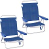 Pack 2 Sillas de Playa Bajas Plegables Azul