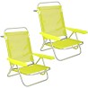 Pack 2 Sillas de Playa Bajas Plegables Amarillas
