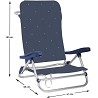 Silla de Playa Baja 5 posiciones Aluminio Azul Brillo