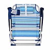 Pack 2 Sillas Playa Bolsillo-Mochila Bajas Rayas Azul 5 posiciones