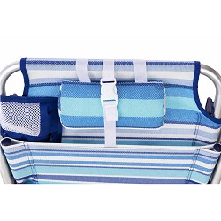 Pack 2 Sillas Playa Bolsillo-Mochila Bajas Rayas Azul 5 posiciones