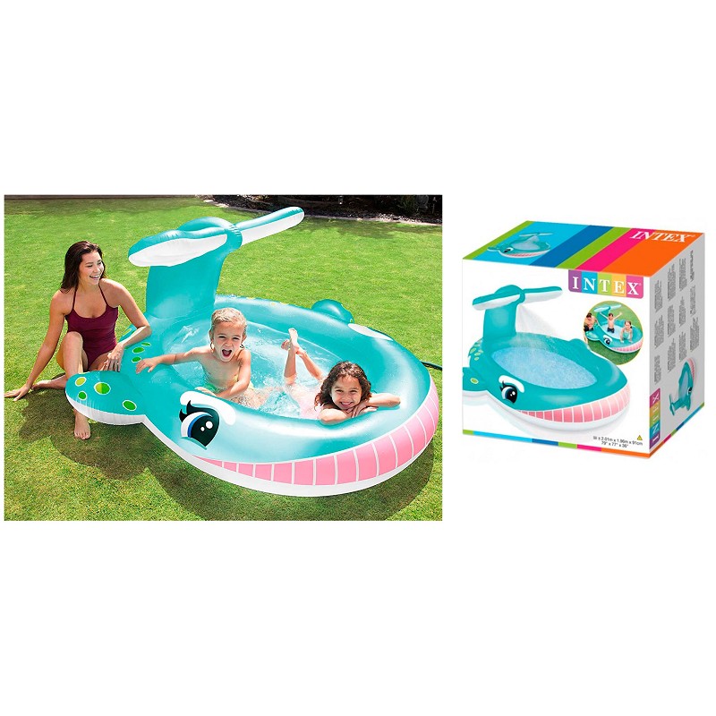 Piscina Ballena C/Spray 201X196X91Cm.