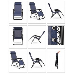 Pack 2 Sillas Hamacas Plegables Exterior Gravity Azul