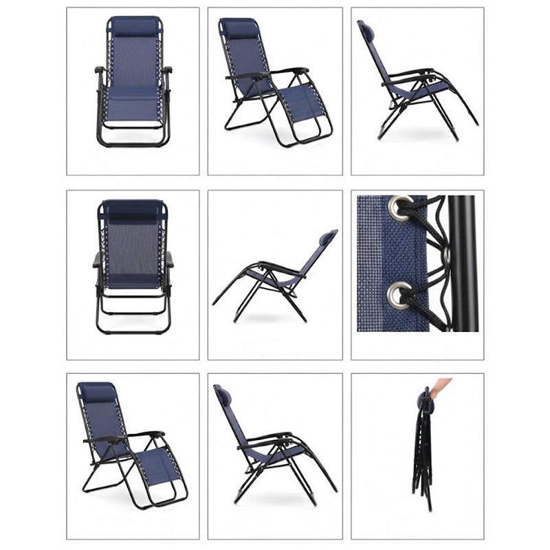 Pack 2 Sillas Hamacas Plegables Exterior Gravity Azul