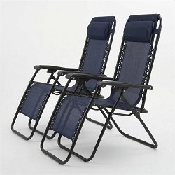 Pack 2 Sillas Hamacas Plegables Exterior Gravity Azul