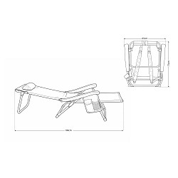 Pack 2 Sillas Playa Bolsillo-Mochila Bajas Rayas Azul 5 posiciones