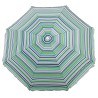Sombrilla Playa Nylon-Plata Rayas Verde Oscuro
