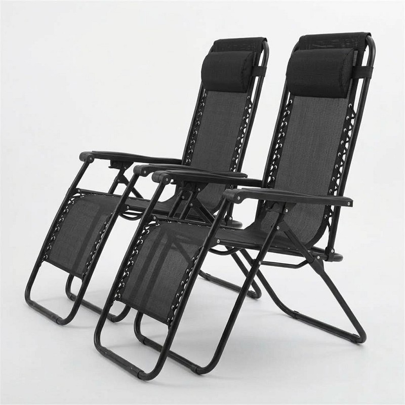 Pack 2 Sillas Hamacas para Exterior Gravity Chair Negro