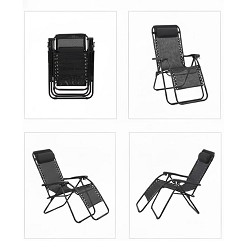 Pack 2 Sillas Hamacas para Exterior Gravity Chair Negro