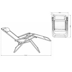 Pack 2 Sillas Hamacas para Exterior Gravity Chair Negro