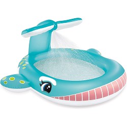 Piscina Hinchable Ballena con Aspersor 201 x 196 x 91 cm.