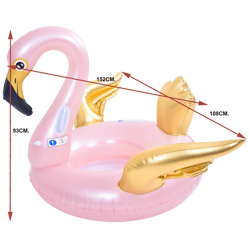 Flamenco Hinchable Rosa con Alas 152 cm.