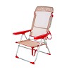 Silla Alta Plegable Evy Aluminio Crema-Rojo