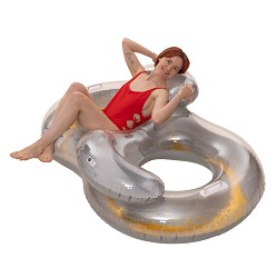 Colchoneta Ocho Doble 188x117 cm. Plata Glitter