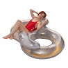 Colchoneta Ocho Doble 188x117 cm. Plata Glitter