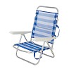 Silla de Playa Plegable Baja Rayas Azul