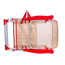 Silla Alta Plegable Evy Aluminio Crema-Rojo