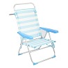 Silla Alta Plegable Aluminio Rayas Celeste
