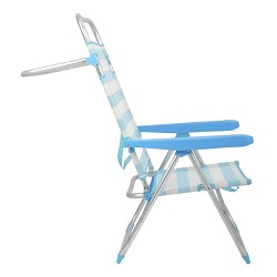 Silla Alta Plegable Aluminio Rayas Celeste