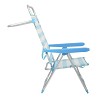 Silla Alta Plegable Aluminio Rayas Celeste
