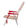 Silla Baja Plegable para Playa Beige-Rojo