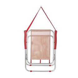 Silla de Playa Plegable Betty Aluminio Beige y Rojo