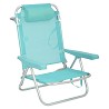 Silla de Playa Plegable Baja con Cojín Turquesa