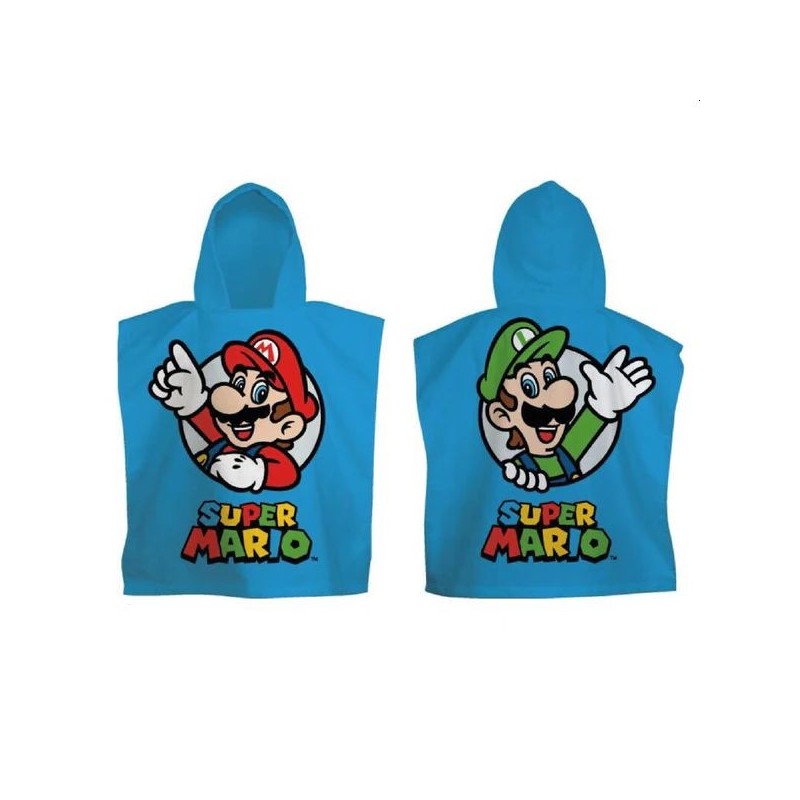 Poncho Playa Infantil Super Mario