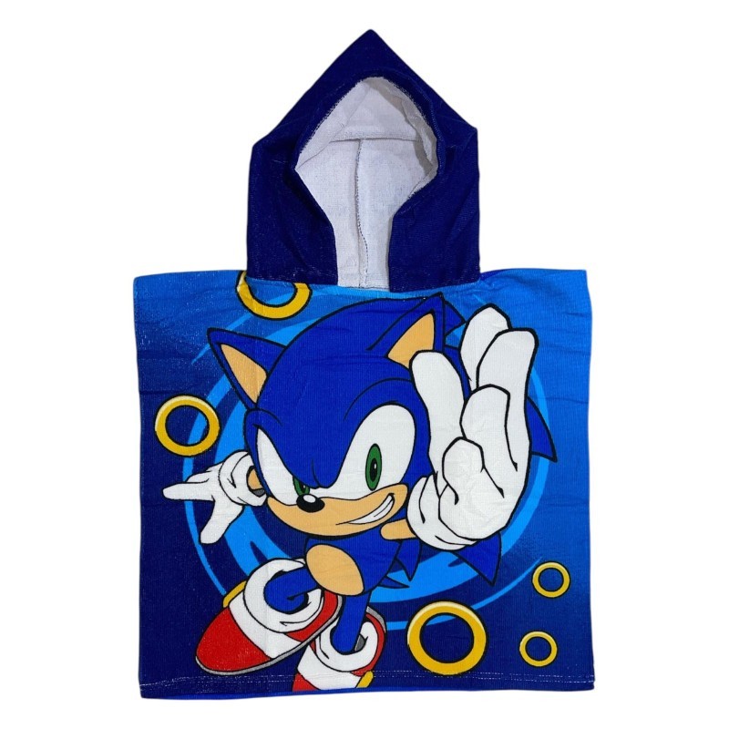 Poncho Playa Infantil Sonic