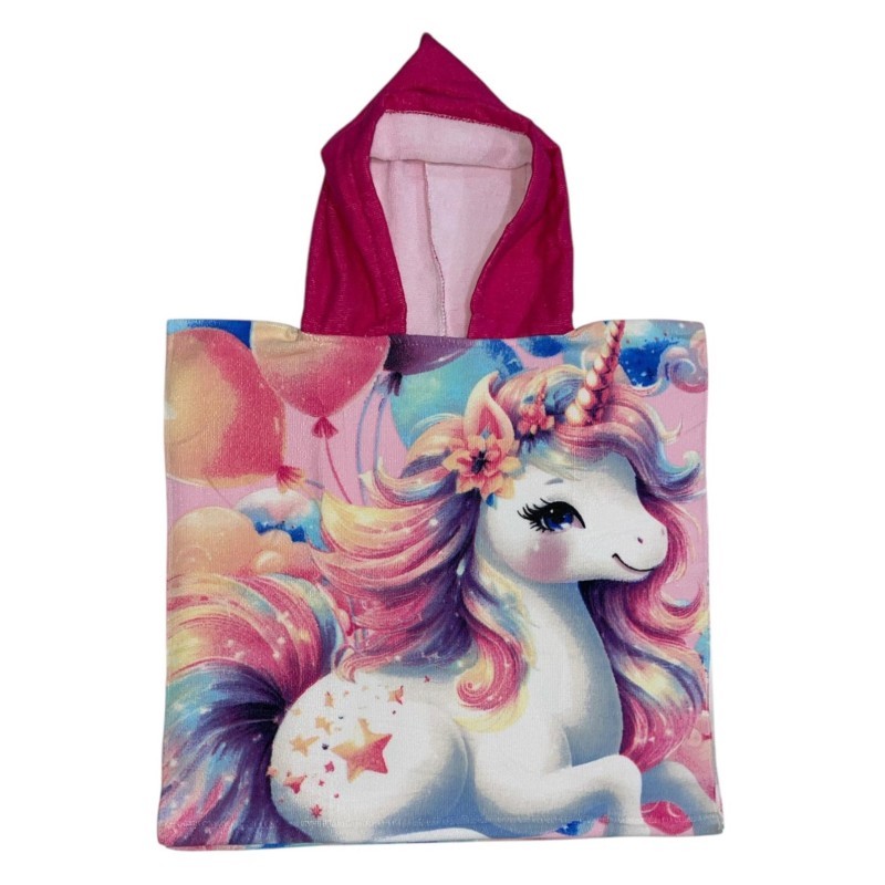 Poncho Playa Infantil Unicorn