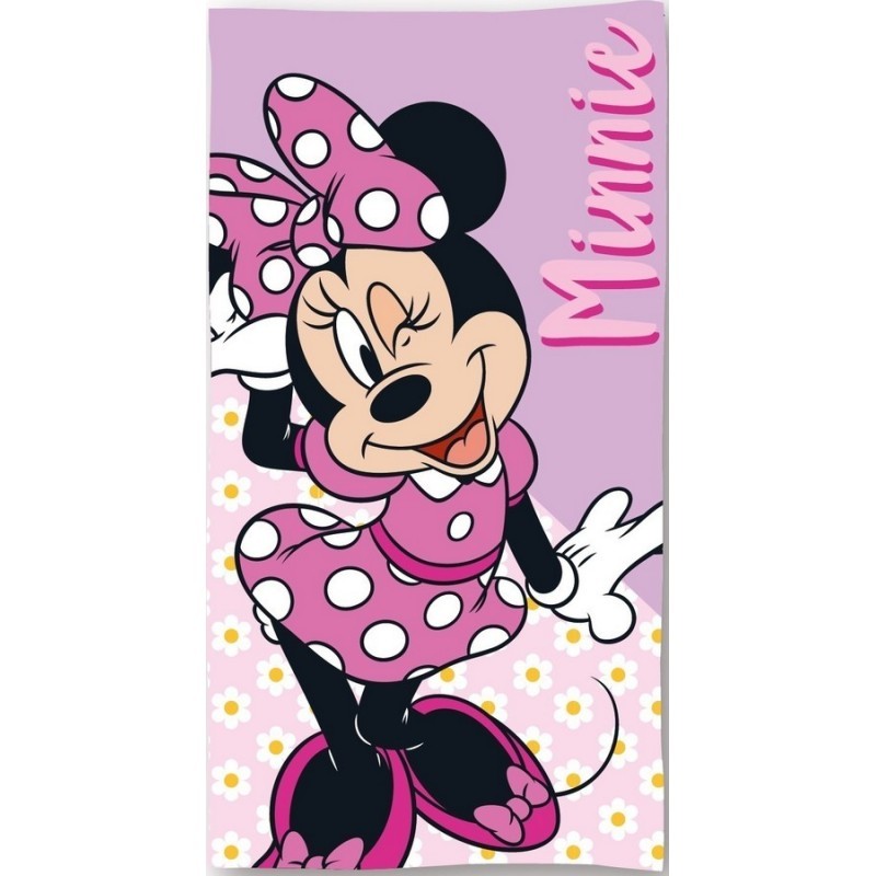 Toalla Infantil de Playa Minnie Mouse Rosa Lunares